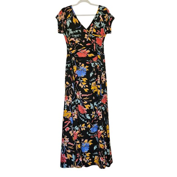 Pact Organic Cotton Fit & Flare Floral Crossback Maxi Dress  - Large - NWT - Picture 2 of 11